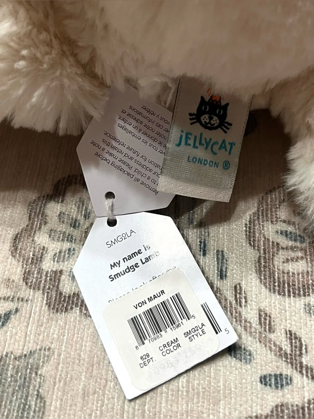 NWT Jellycat Smudge Lamb Retired Collectible Stuffed Animal